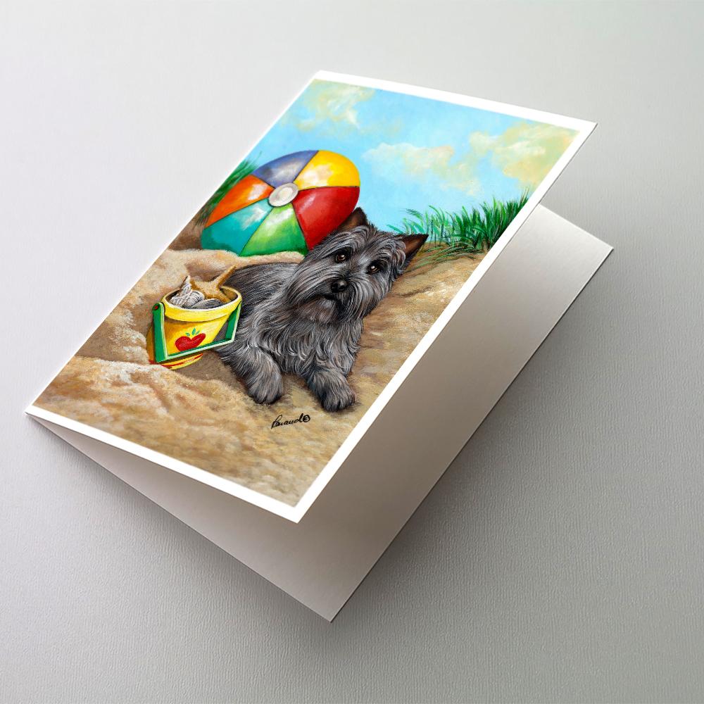 Cairn Terrier At the Beach Greeting Cards Pack of 8 Blank Cards with Envelopes Whimsical A7 Size 5x7