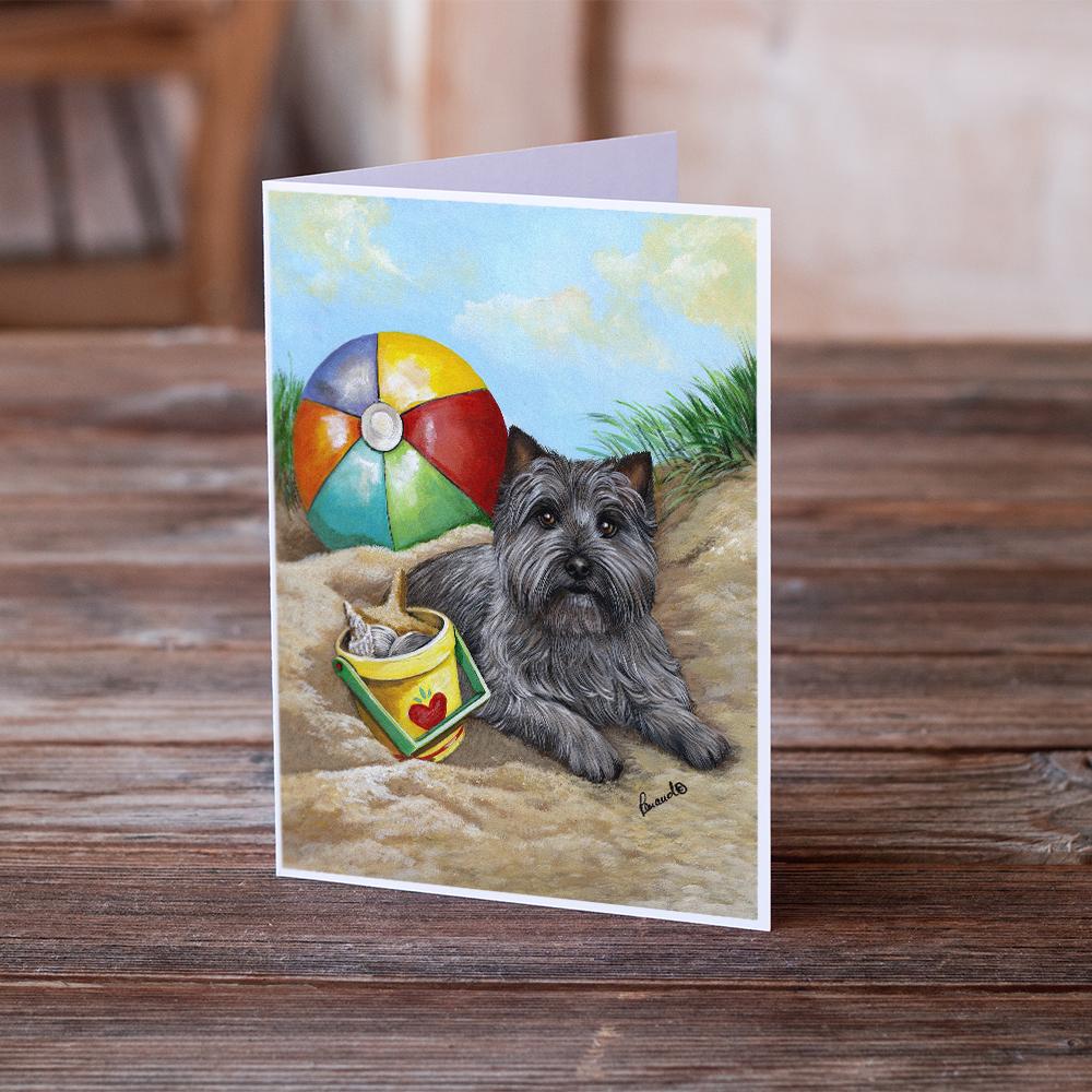 Cairn Terrier At the Beach Greeting Cards Pack of 8 Blank Cards with Envelopes Whimsical A7 Size 5x7