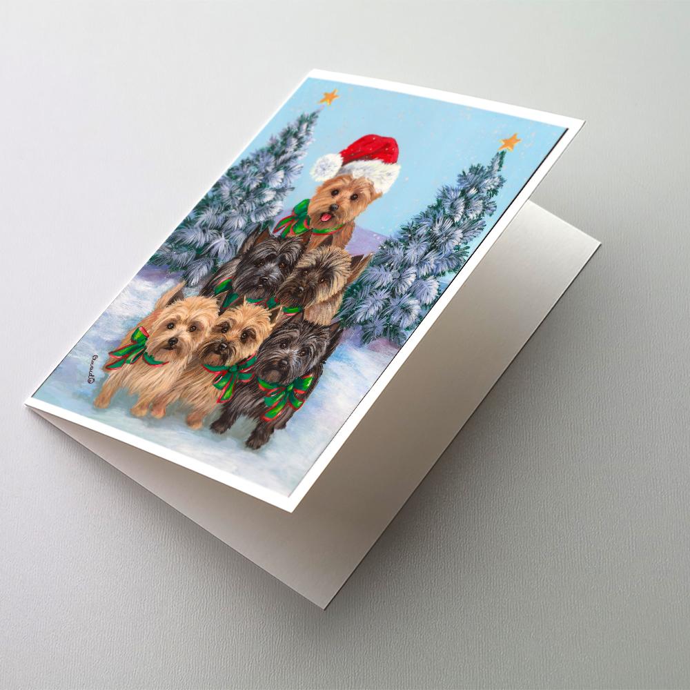 Cairn Terrier Christmas Family Tree Greeting Cards Pack of 8 Blank Cards with Envelopes Whimsical A7 Size 5x7