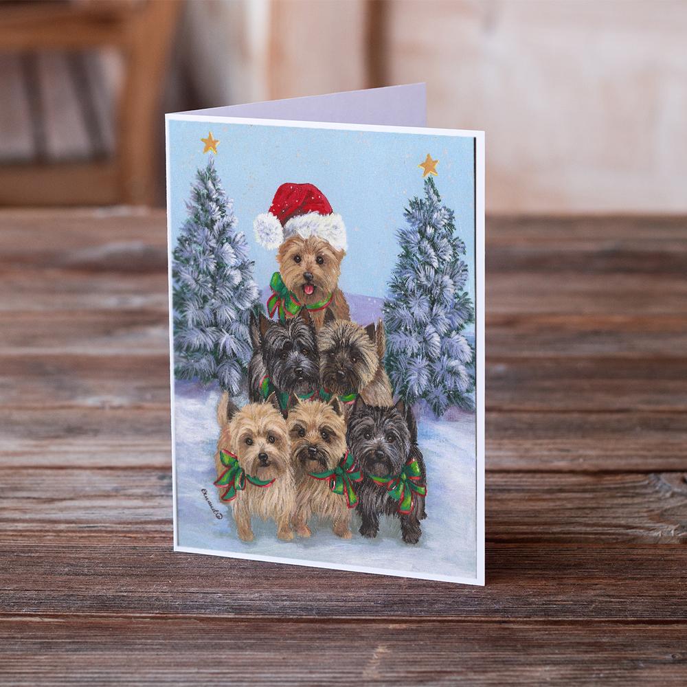 Cairn Terrier Christmas Family Tree Greeting Cards Pack of 8 Blank Cards with Envelopes Whimsical A7 Size 5x7