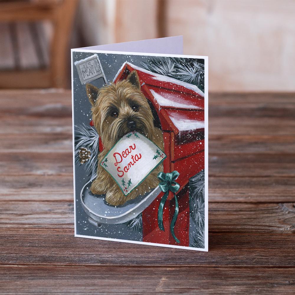 Cairn Terrier Christmas Letter to Santa Greeting Cards Pack of 8 Blank Cards with Envelopes Whimsical A7 Size 5x7