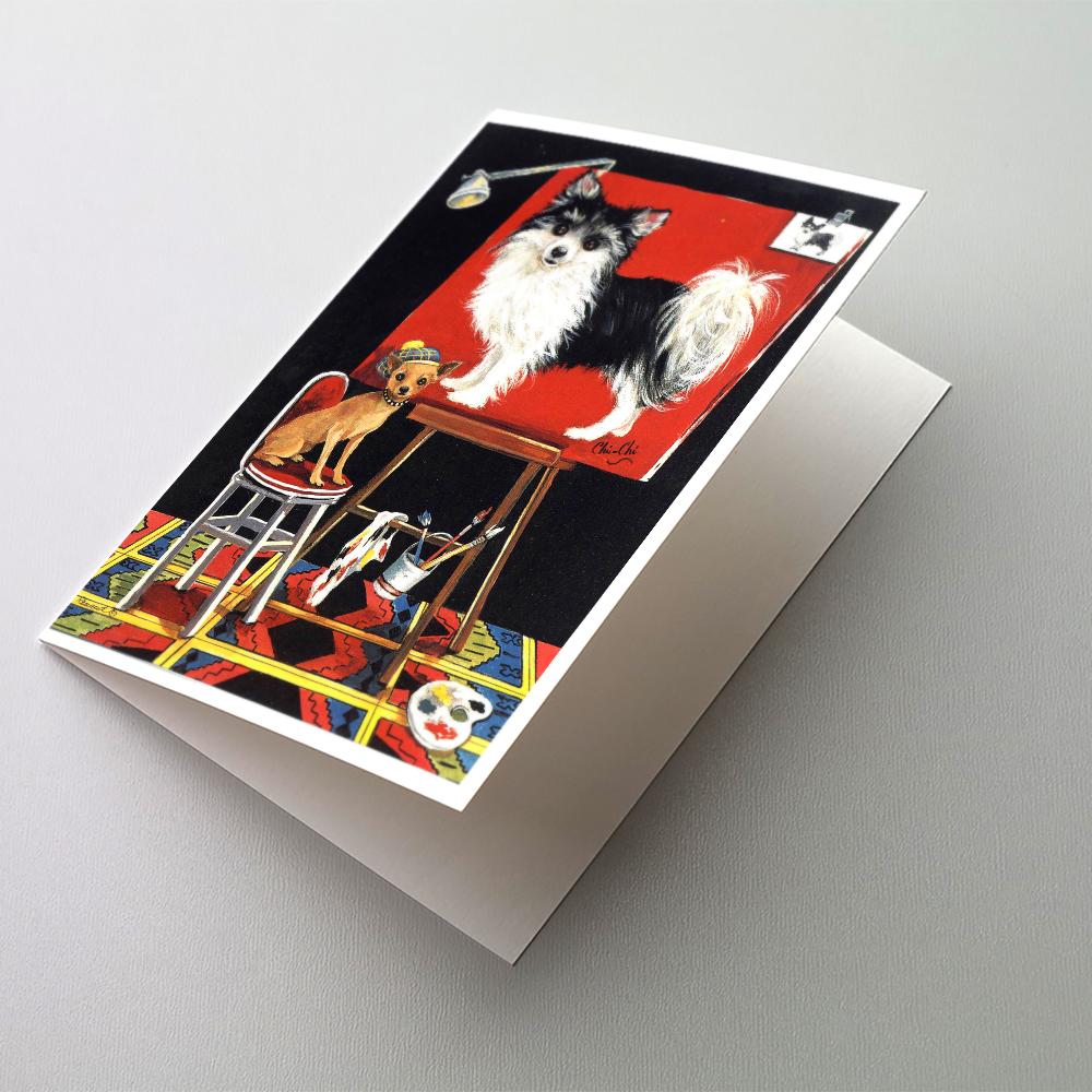 Chihuahua Think Big Greeting Cards Pack of 8 Blank Cards with Envelopes Whimsical A7 Size 5x7