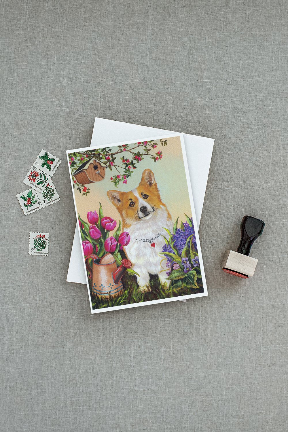 Corgi Sunshine Greeting Cards Pack of 8 Blank Cards with Envelopes Whimsical A7 Size 5x7