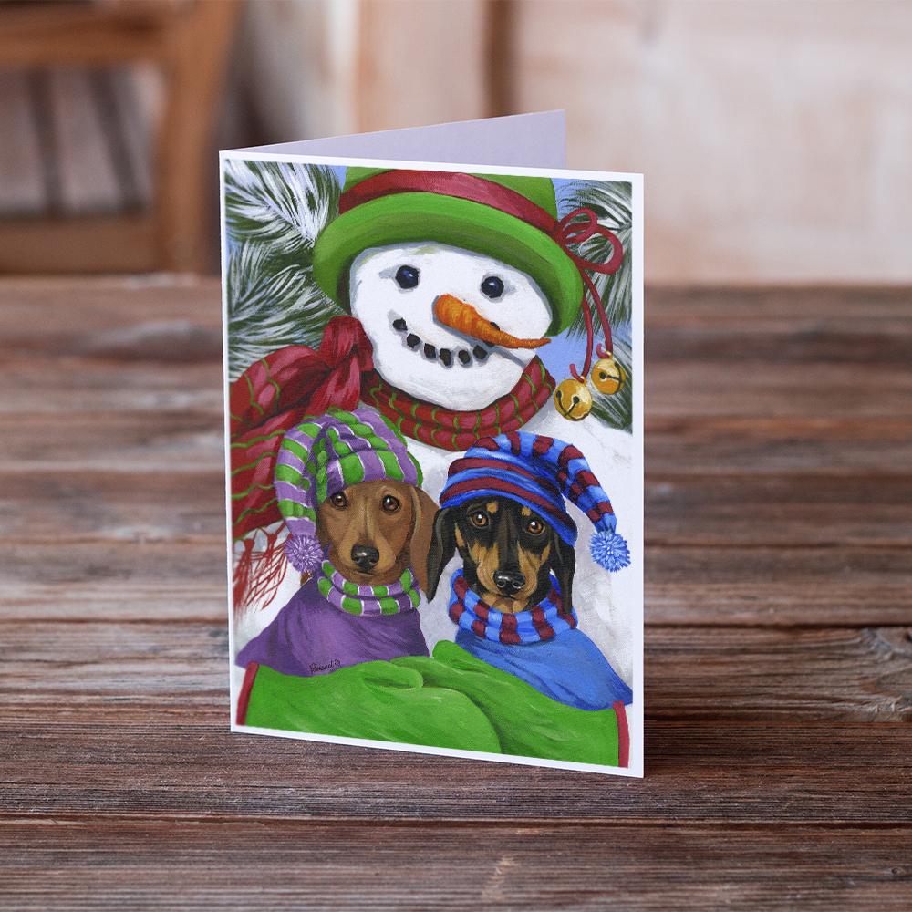 Dachshund Christmas Frosty and Company Greeting Cards Pack of 8 Blank Cards with Envelopes Whimsical A7 Size 5x7