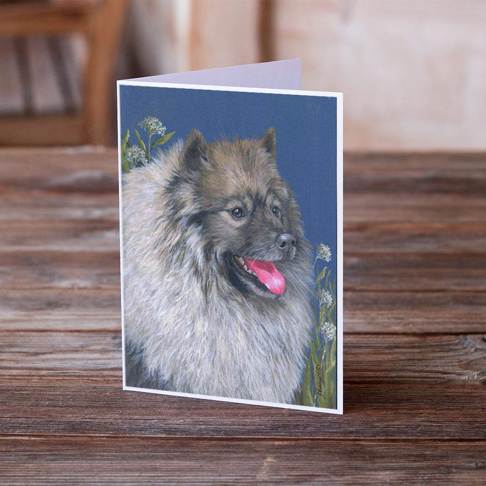 Keeshond Greeting Cards Pack of 8 Blank Cards with Envelopes Whimsical A7 Size 5x7