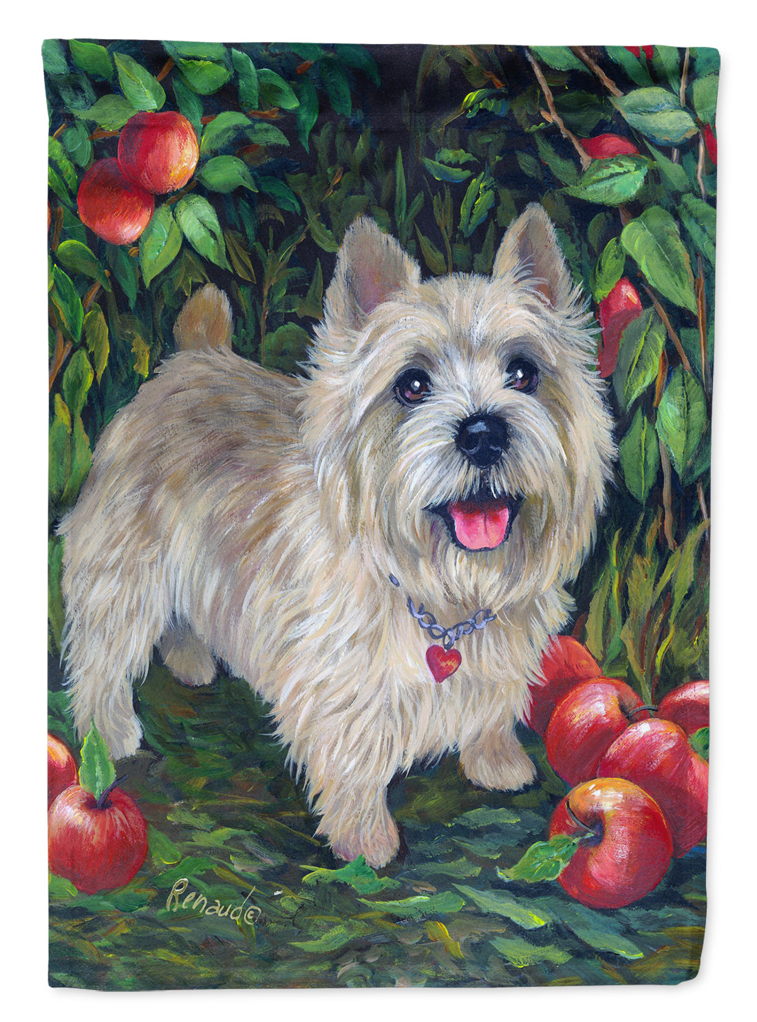 Norwich Terrier Apple Grove House Flag 28x40 Porch Sleeve Pole Decorative Outside Yard Banner Artwork Wall Hanging, Polyester