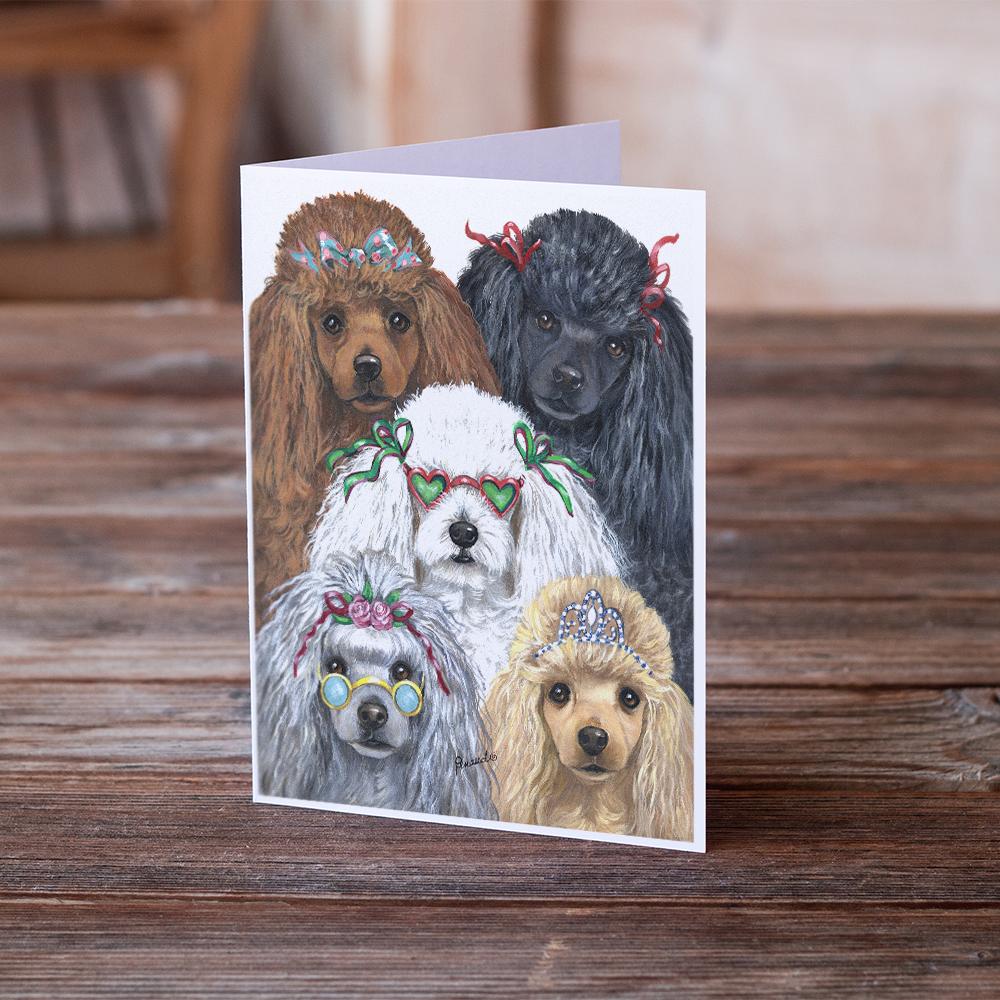 Poodle Oodles Greeting Cards Pack of 8 Blank Cards with Envelopes Whimsical A7 Size 5x7