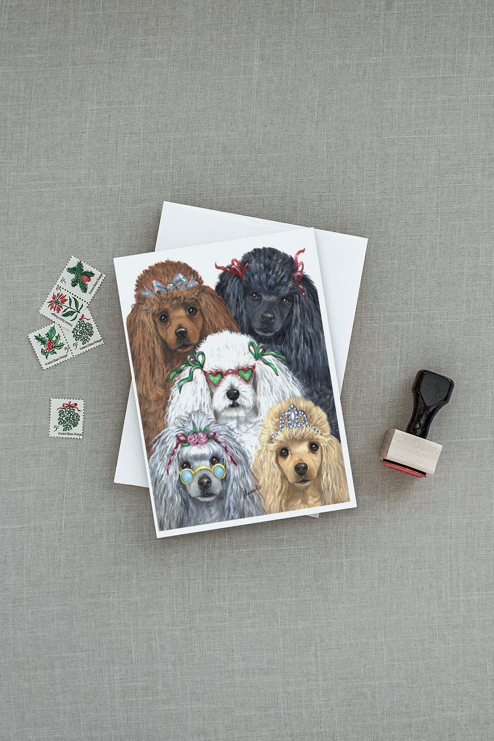 Poodle Oodles Greeting Cards Pack of 8 Blank Cards with Envelopes Whimsical A7 Size 5x7
