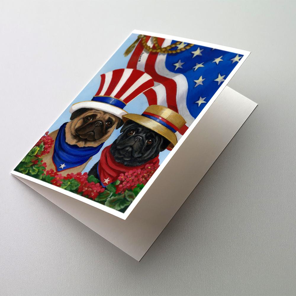 Pug USA Greeting Cards Pack of 8 Blank Cards with Envelopes Whimsical A7 Size 5x7