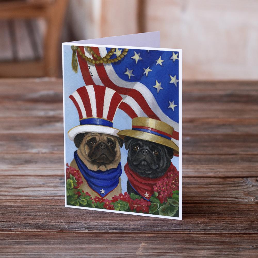 Pug USA Greeting Cards Pack of 8 Blank Cards with Envelopes Whimsical A7 Size 5x7