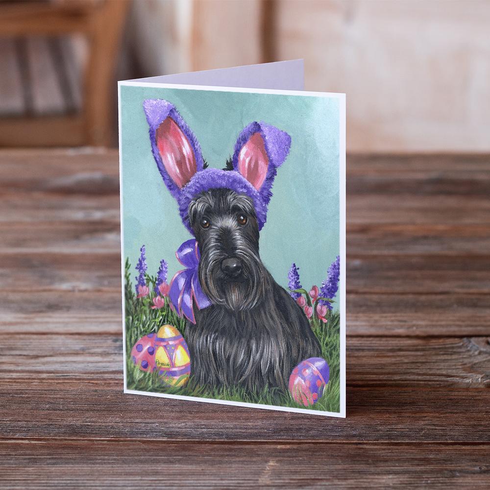 Scottie Easter Bunny Greeting Cards Pack of 8 Blank Cards with Envelopes Whimsical A7 Size 5x7