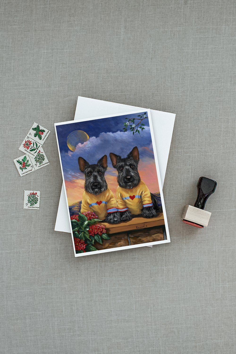 Scottie Soulmates Greeting Cards Pack of 8 Blank Cards with Envelopes Whimsical A7 Size 5x7