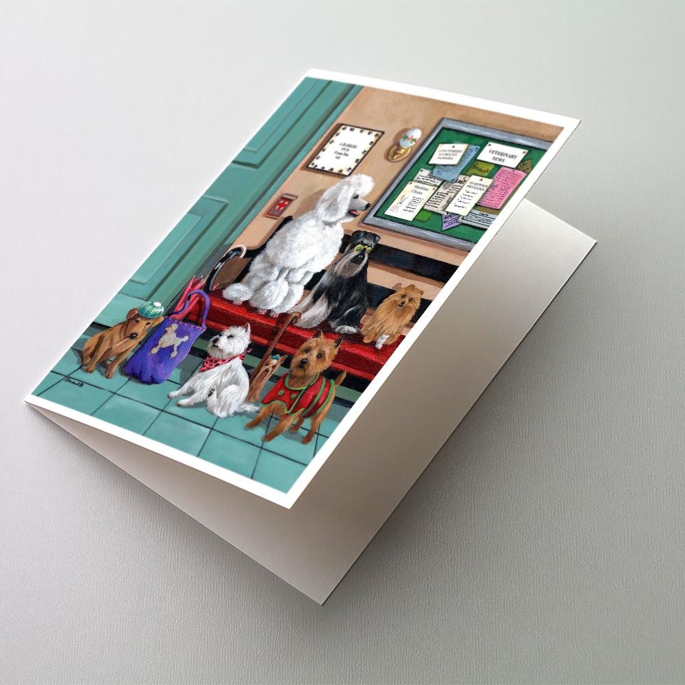 Dogs Vet Visit Greeting Cards Pack of 8 Blank Cards with Envelopes Whimsical A7 Size 5x7