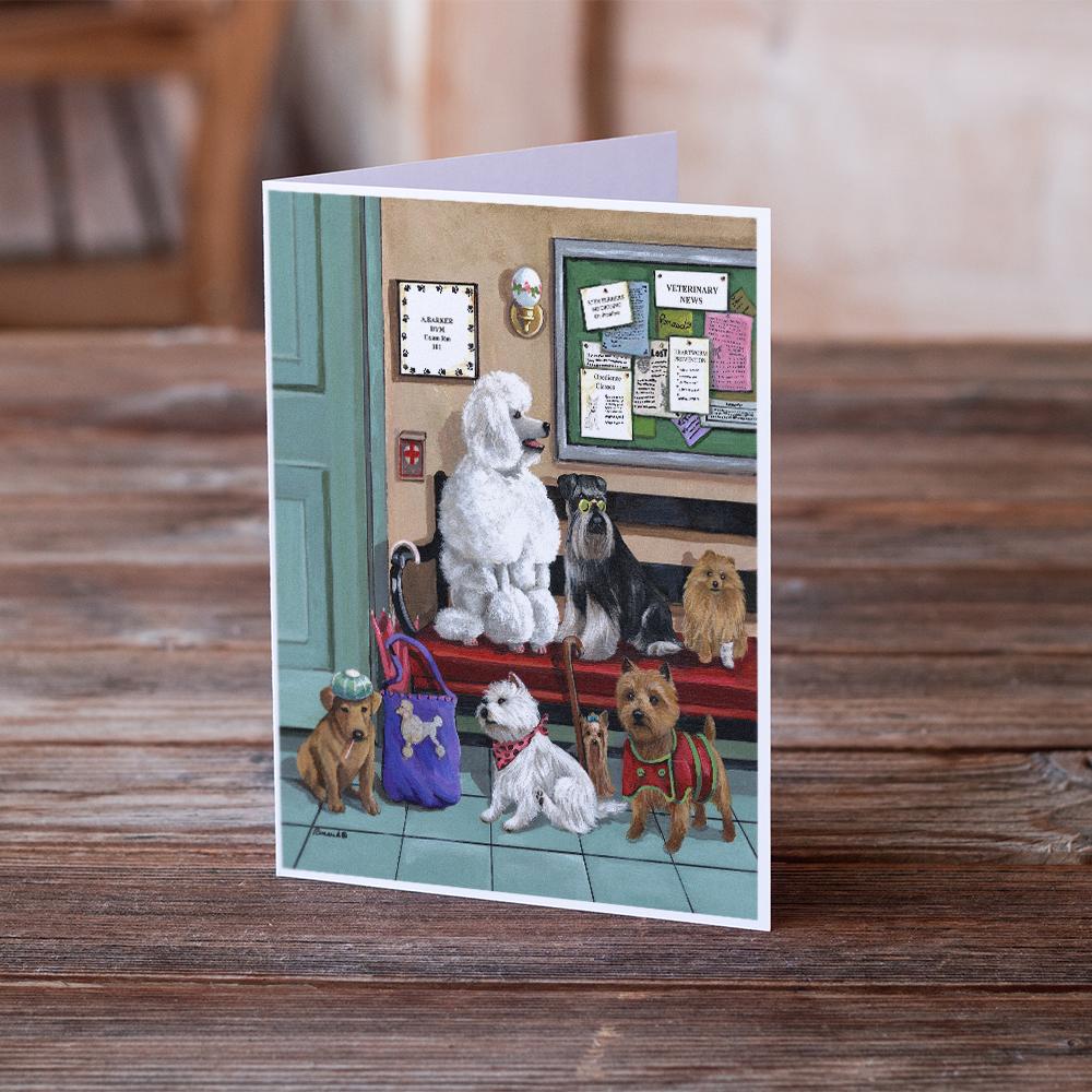 Dogs Vet Visit Greeting Cards Pack of 8 Blank Cards with Envelopes Whimsical A7 Size 5x7