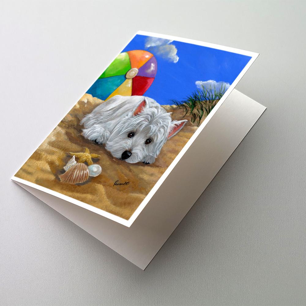 Westie Beach Baby Greeting Cards Pack of 8 Blank Cards with Envelopes Whimsical A7 Size 5x7
