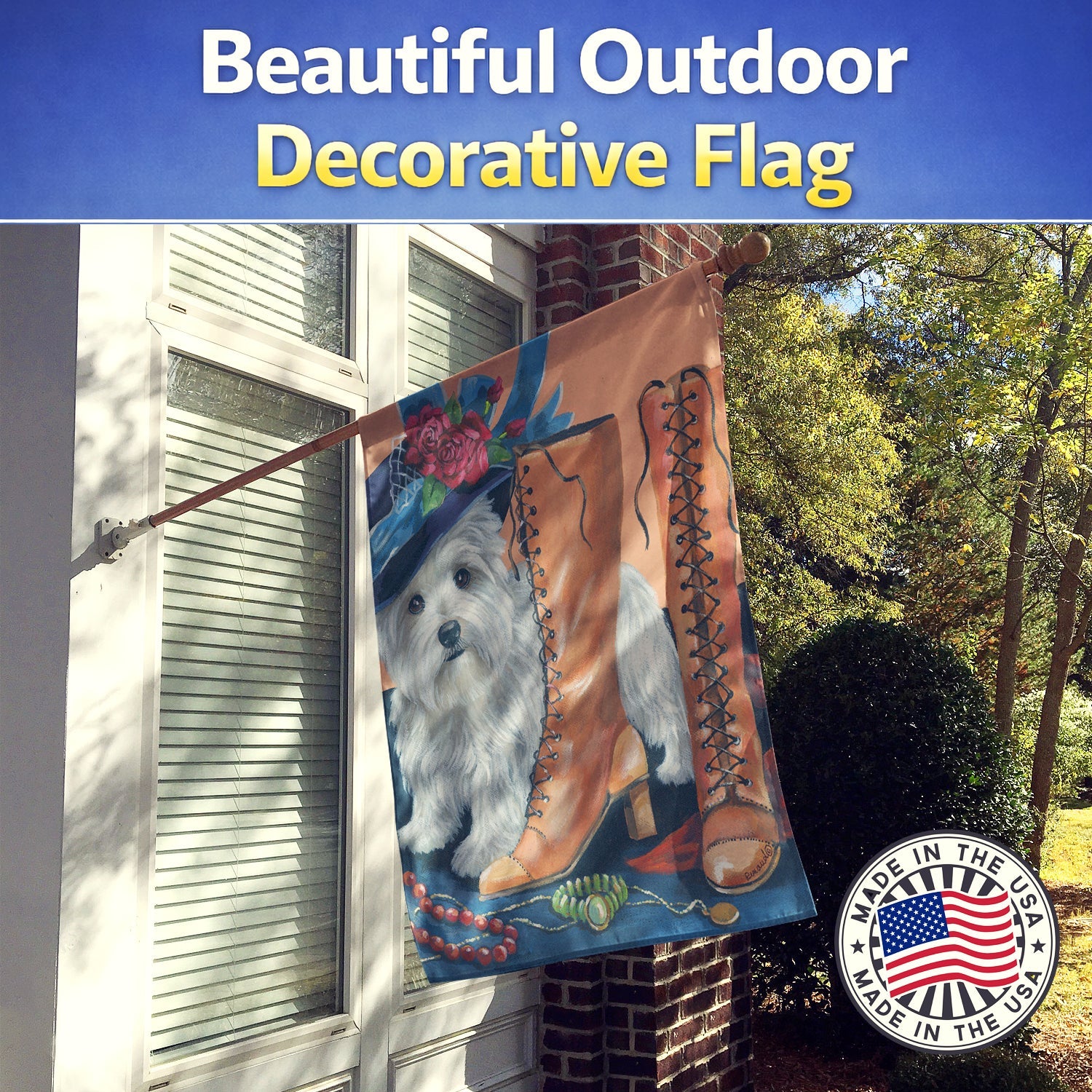 Westie in Mom's Closet House Flag 28x40 Porch Sleeve Pole Decorative Outside Yard Banner Artwork Wall Hanging, Polyester