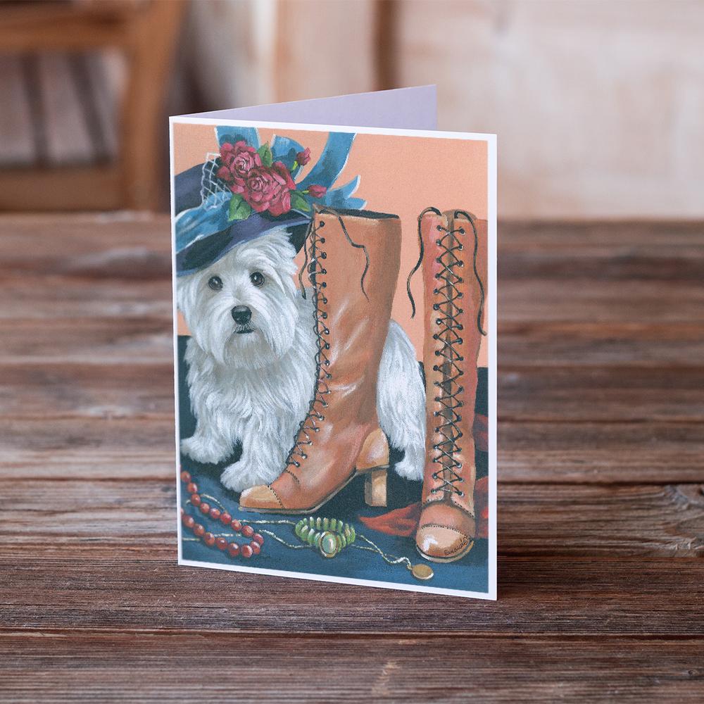 Westie in Mom's Closet Greeting Cards Pack of 8 Blank Cards with Envelopes Whimsical A7 Size 5x7