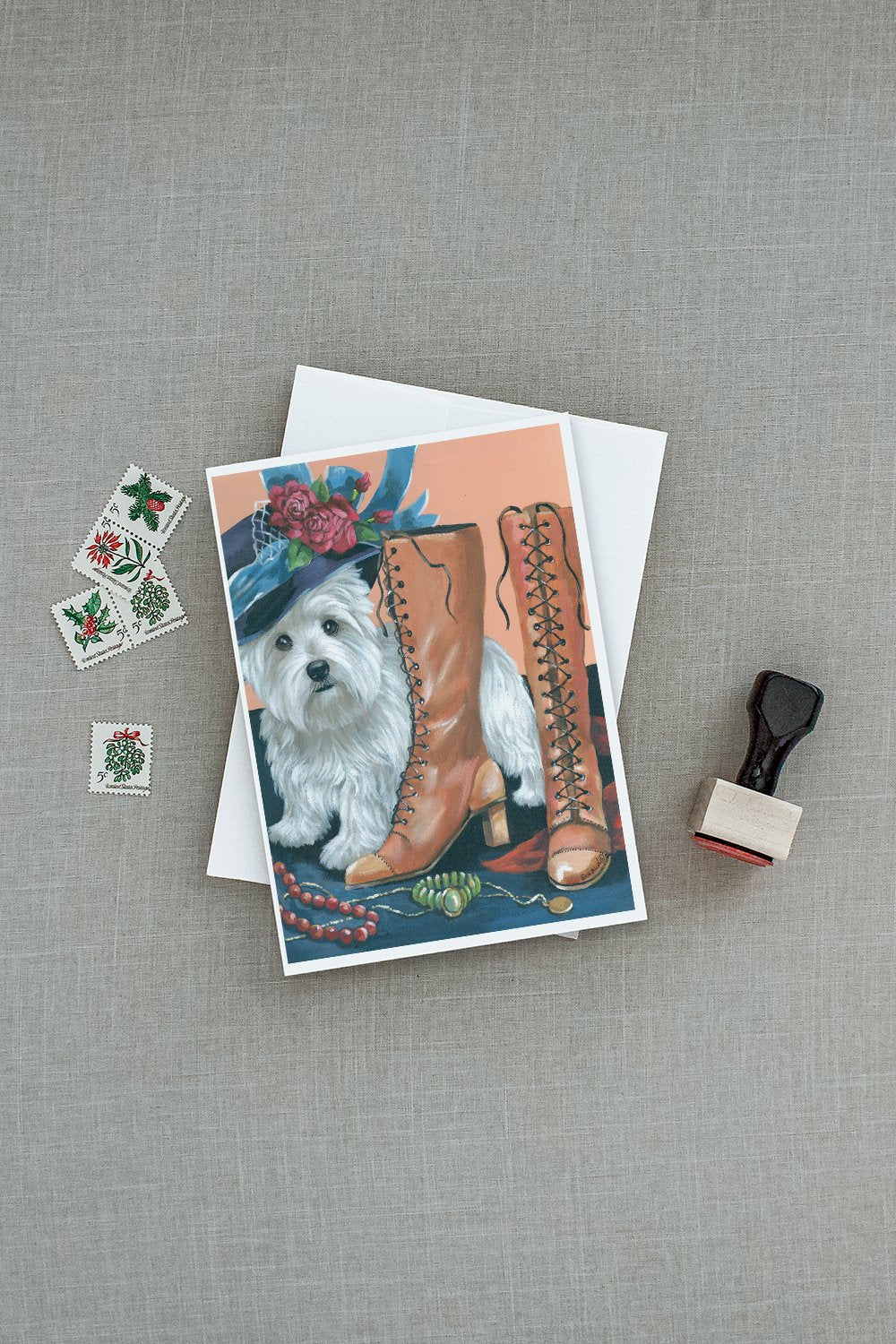 Westie in Mom's Closet Greeting Cards Pack of 8 Blank Cards with Envelopes Whimsical A7 Size 5x7