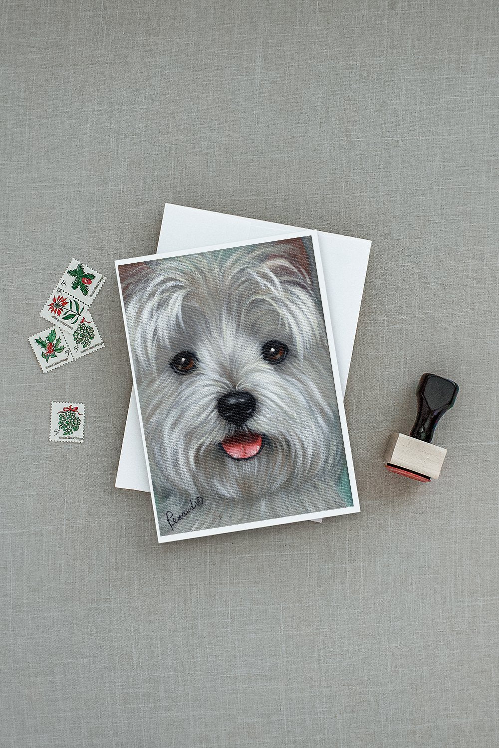 Westie Kissable Face Greeting Cards Pack of 8 Blank Cards with Envelopes Whimsical A7 Size 5x7