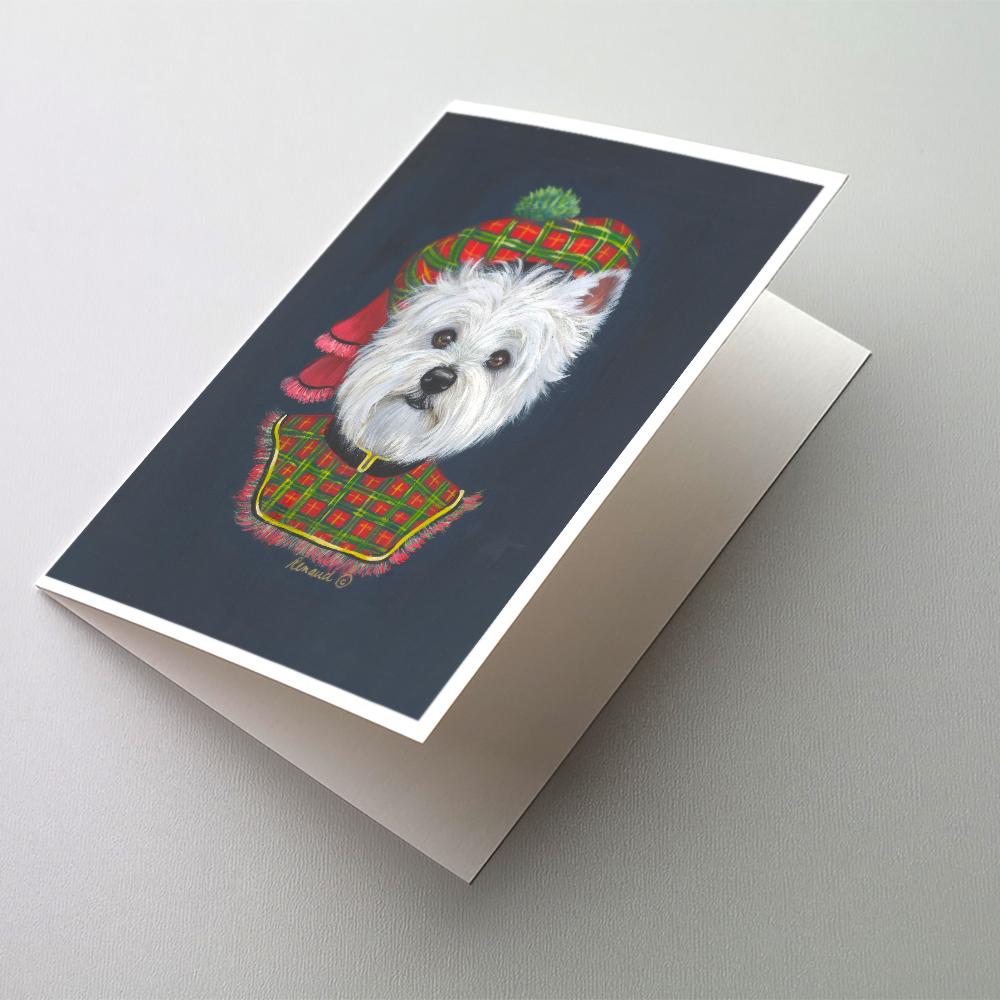 Westie Lad Plaid Greeting Cards Pack of 8 Blank Cards with Envelopes Whimsical A7 Size 5x7