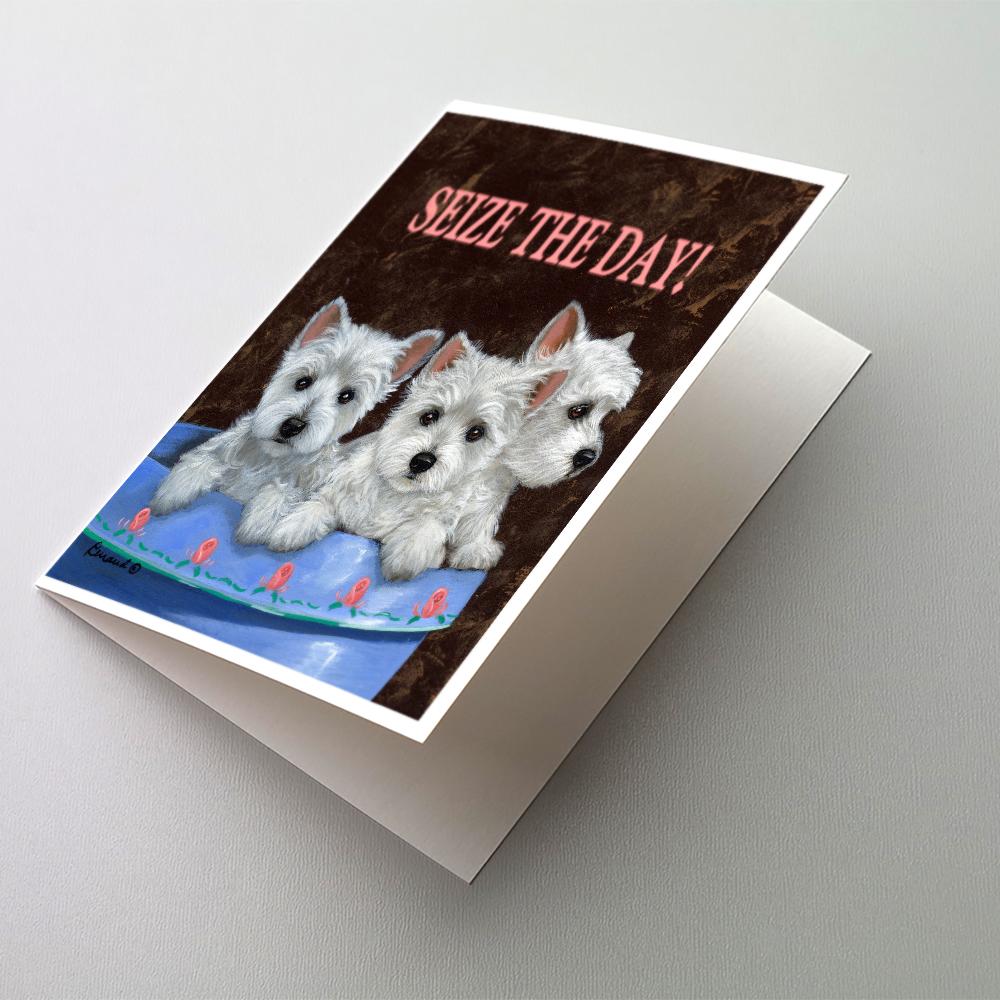 Westie Seize the Day Greeting Cards Pack of 8 Blank Cards with Envelopes Whimsical A7 Size 5x7