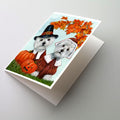 Westie Thanksgiving Pilgrims Greeting Cards Pack of 8 Blank Cards with Envelopes Whimsical A7 Size 5x7