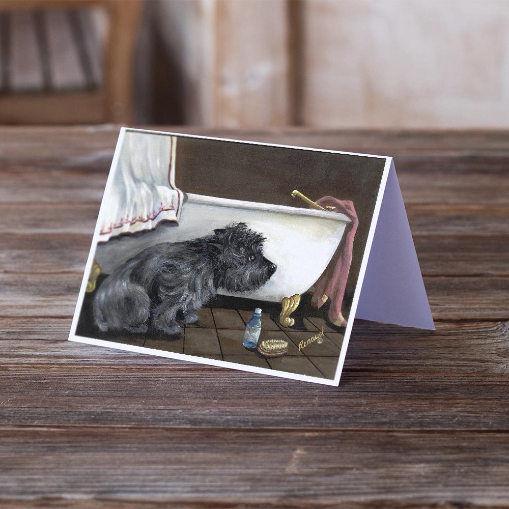 Cairn Terrier Bath Time Greeting Cards Pack of 8 Blank Cards with Envelopes Whimsical A7 Size 5x7