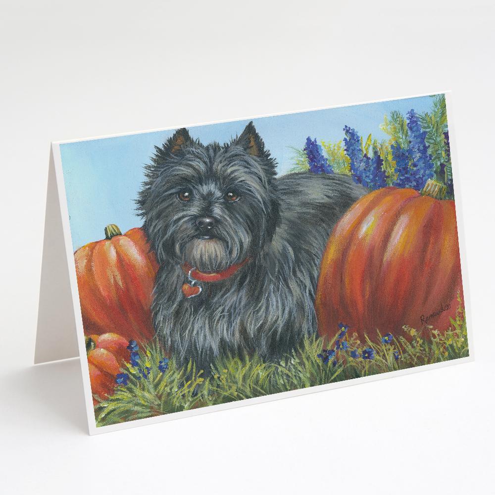 Cairn Terrier Mom's Pumpkins Greeting Cards Pack of 8 Blank Cards with Envelopes Whimsical A7 Size 5x7