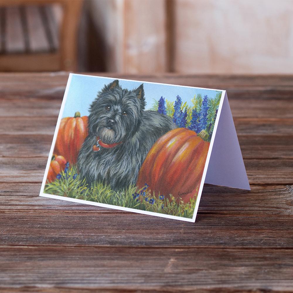 Cairn Terrier Mom's Pumpkins Greeting Cards Pack of 8 Blank Cards with Envelopes Whimsical A7 Size 5x7