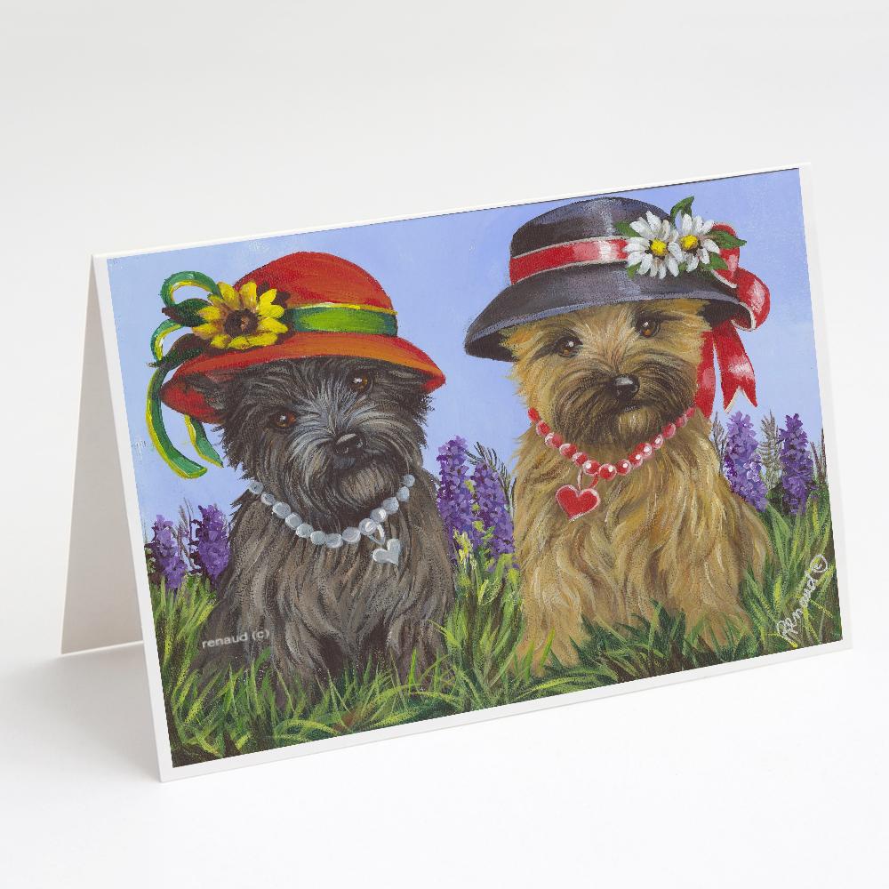 Cairn Terrier Sisters Greeting Cards Pack of 8 Blank Cards with Envelopes Whimsical A7 Size 5x7