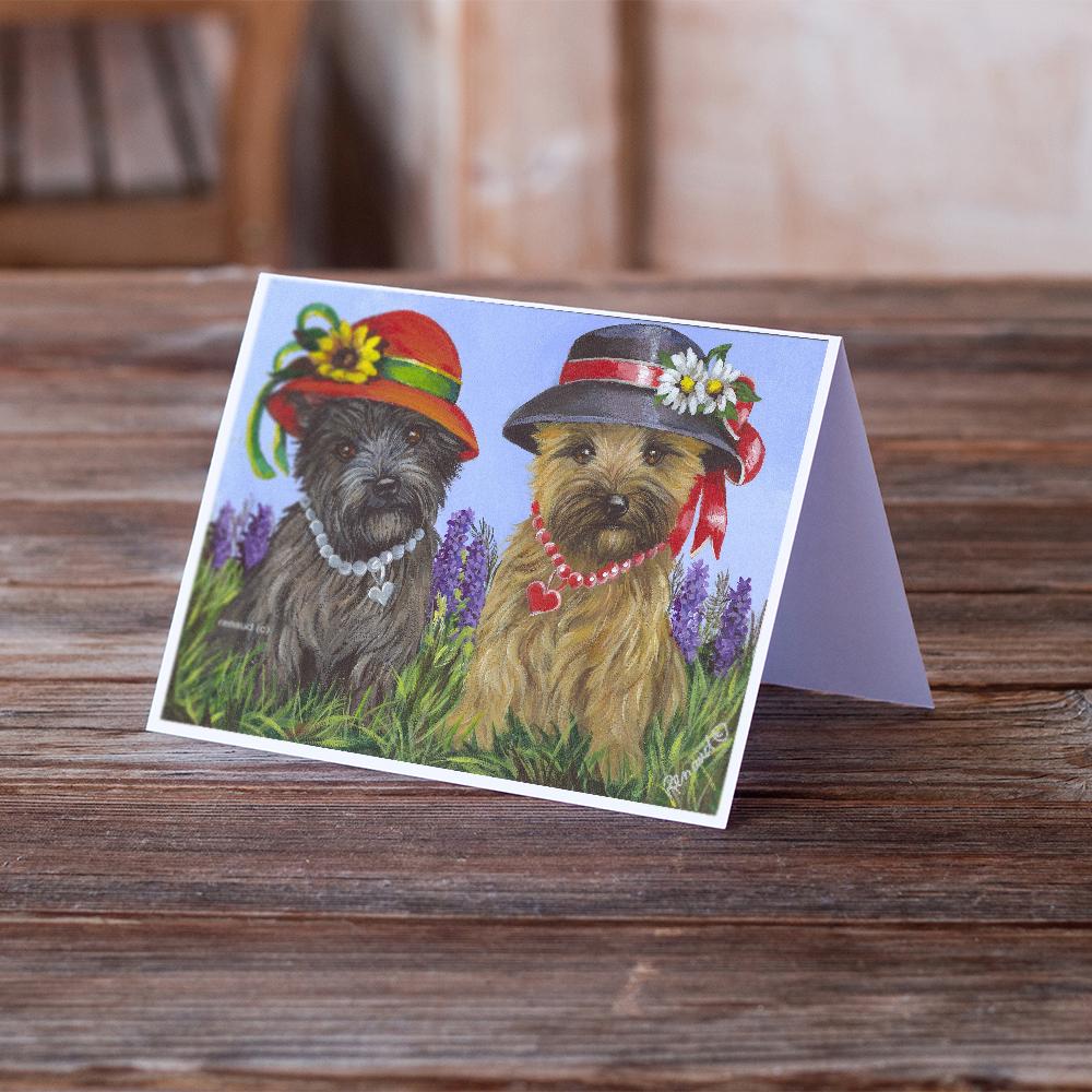 Cairn Terrier Sisters Greeting Cards Pack of 8 Blank Cards with Envelopes Whimsical A7 Size 5x7