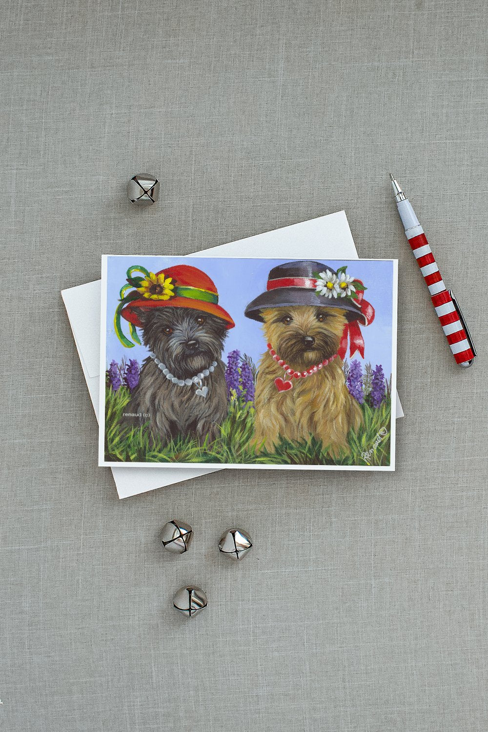 Cairn Terrier Sisters Greeting Cards Pack of 8 Blank Cards with Envelopes Whimsical A7 Size 5x7