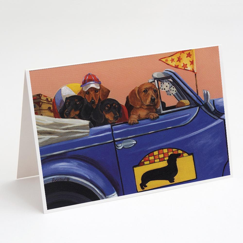 Dachshund Dachsmobile Greeting Cards Pack of 8 Blank Cards with Envelopes Whimsical A7 Size 5x7