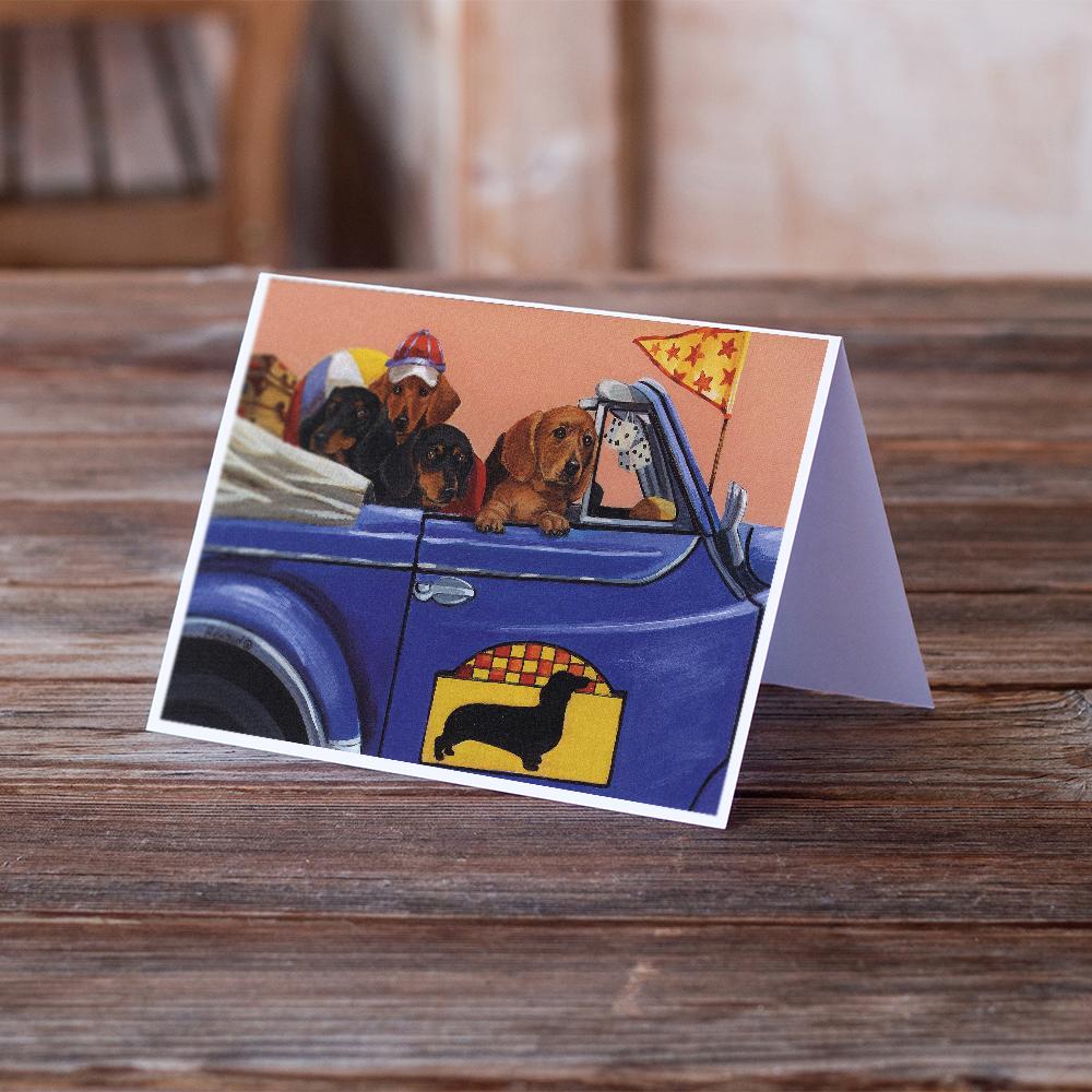 Dachshund Dachsmobile Greeting Cards Pack of 8 Blank Cards with Envelopes Whimsical A7 Size 5x7