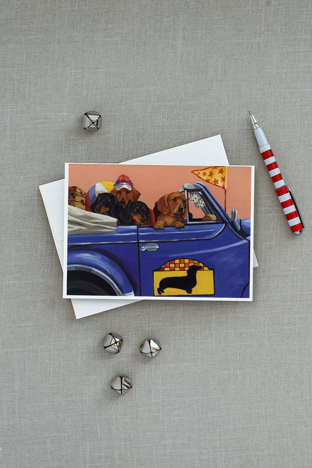 Dachshund Dachsmobile Greeting Cards Pack of 8 Blank Cards with Envelopes Whimsical A7 Size 5x7