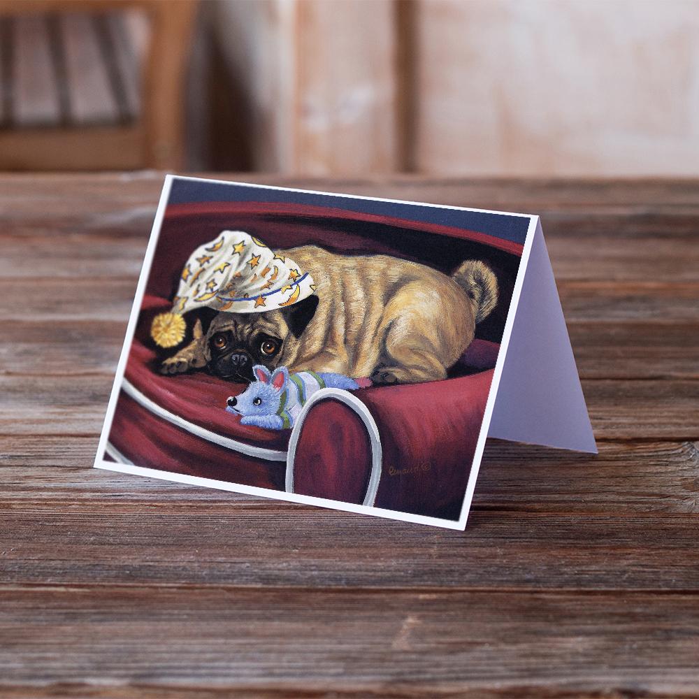 Pug Goodnight Sweetheart Greeting Cards Pack of 8 Blank Cards with Envelopes Whimsical A7 Size 5x7