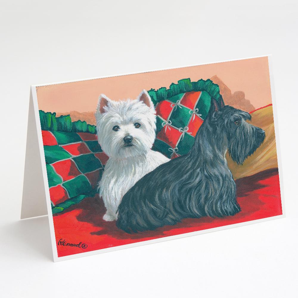 Westie and Scottie Great Scots Greeting Cards Pack of 8 Blank Cards with Envelopes Whimsical A7 Size 5x7