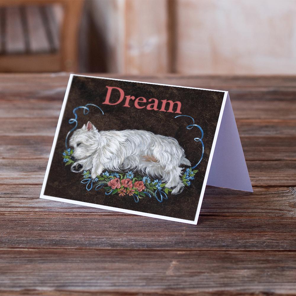 Westie Dream Greeting Cards Pack of 8 Blank Cards with Envelopes Whimsical A7 Size 5x7