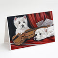 Westie Fiddlers Greeting Cards Pack of 8 Blank Cards with Envelopes Whimsical A7 Size 5x7