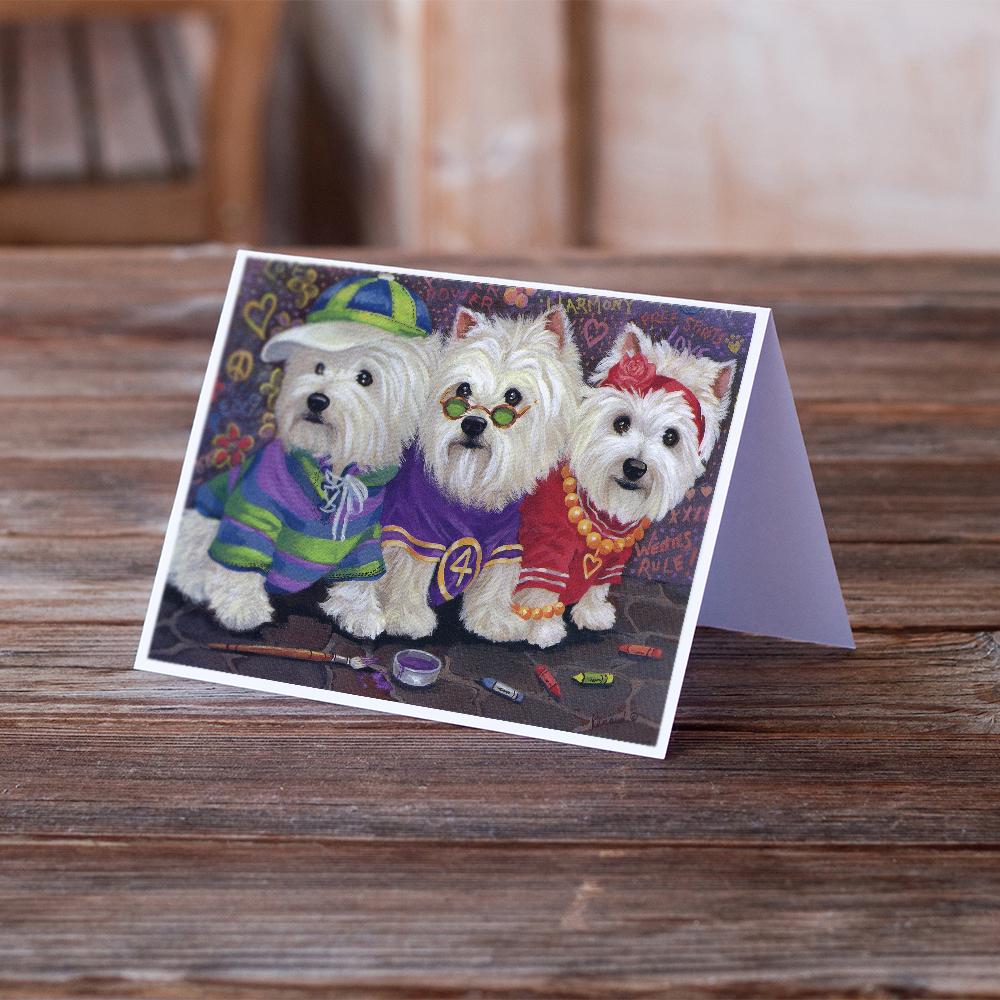 Westie Free Spirits Greeting Cards Pack of 8 Blank Cards with Envelopes Whimsical A7 Size 5x7