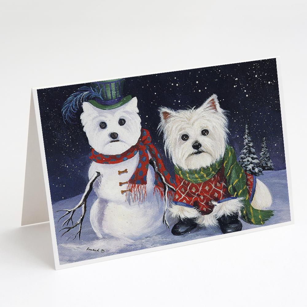 Westie Christmas Self Portrait Greeting Cards Pack of 8 Blank Cards with Envelopes Whimsical A7 Size 5x7