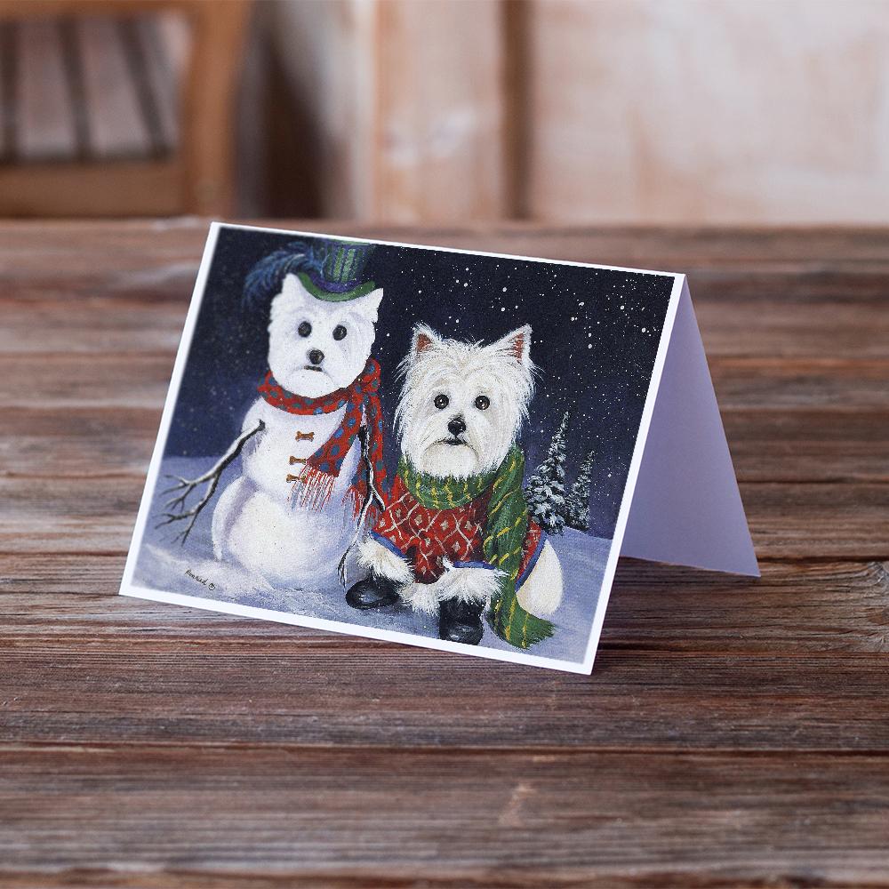Westie Christmas Self Portrait Greeting Cards Pack of 8 Blank Cards with Envelopes Whimsical A7 Size 5x7
