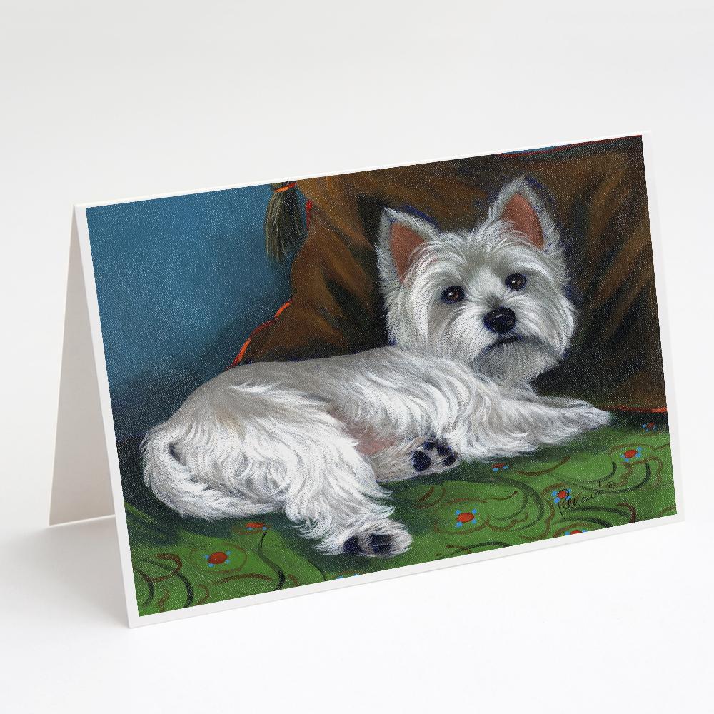 Westie Wake Up Greeting Cards Pack of 8 Blank Cards with Envelopes Whimsical A7 Size 5x7