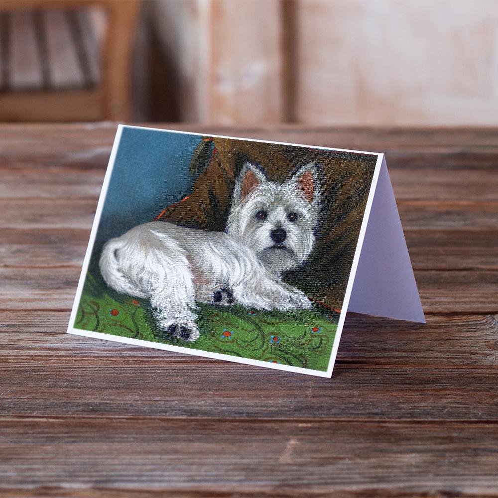 Westie Wake Up Greeting Cards Pack of 8 Blank Cards with Envelopes Whimsical A7 Size 5x7