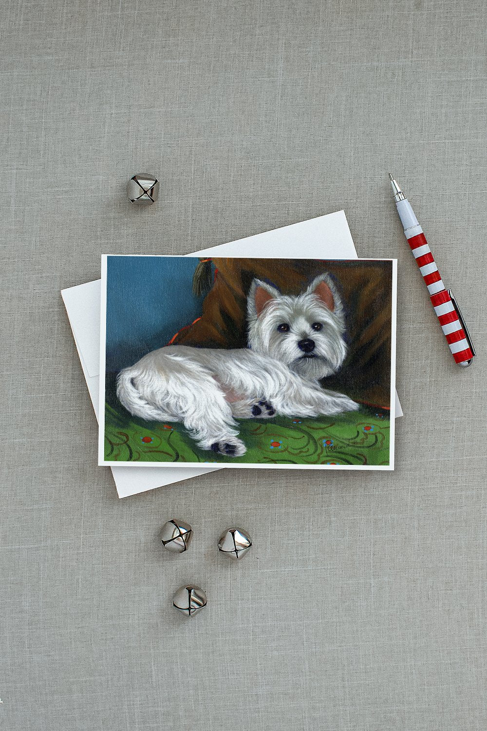 Westie Wake Up Greeting Cards Pack of 8 Blank Cards with Envelopes Whimsical A7 Size 5x7