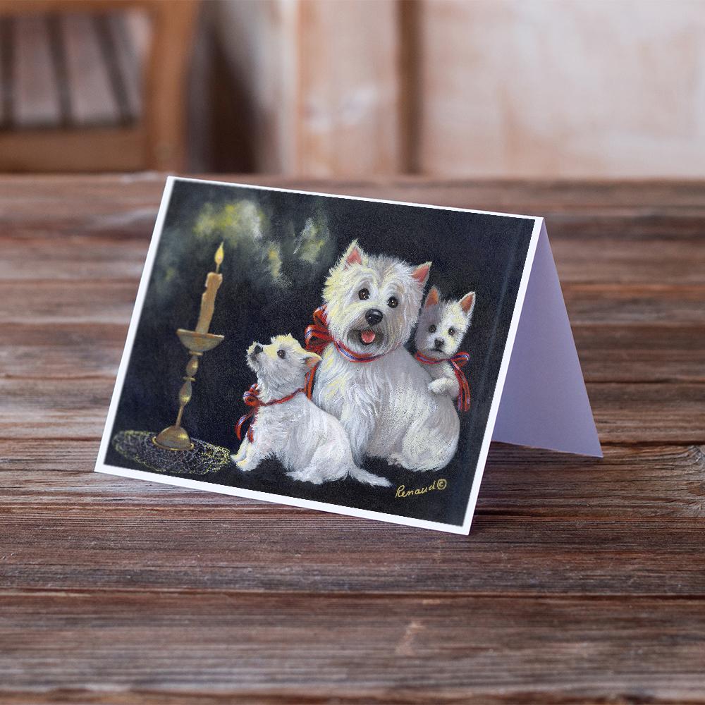 Westie Westie's Aglow Greeting Cards Pack of 8 Blank Cards with Envelopes Whimsical A7 Size 5x7