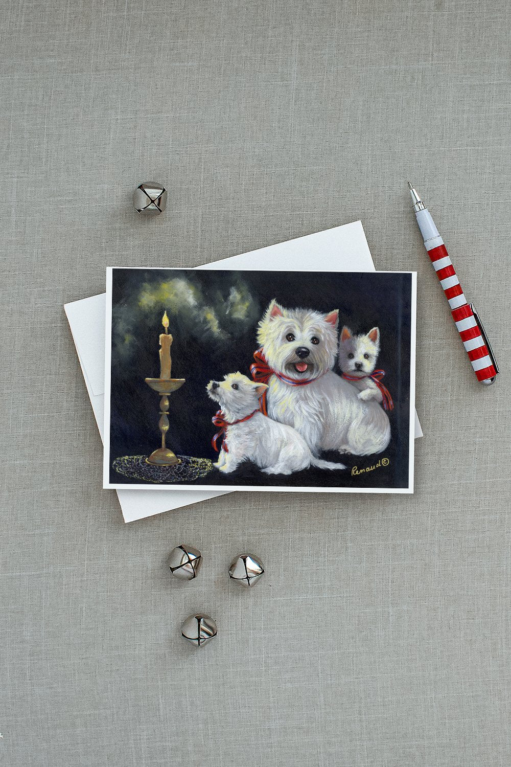 Westie Westie's Aglow Greeting Cards Pack of 8 Blank Cards with Envelopes Whimsical A7 Size 5x7