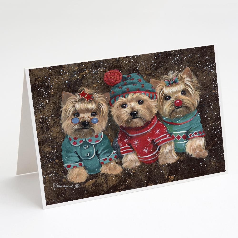 Yorkshire Terrier Yorkie Christmas Elves Greeting Cards Pack of 8 Blank Cards with Envelopes Whimsical A7 Size 5x7