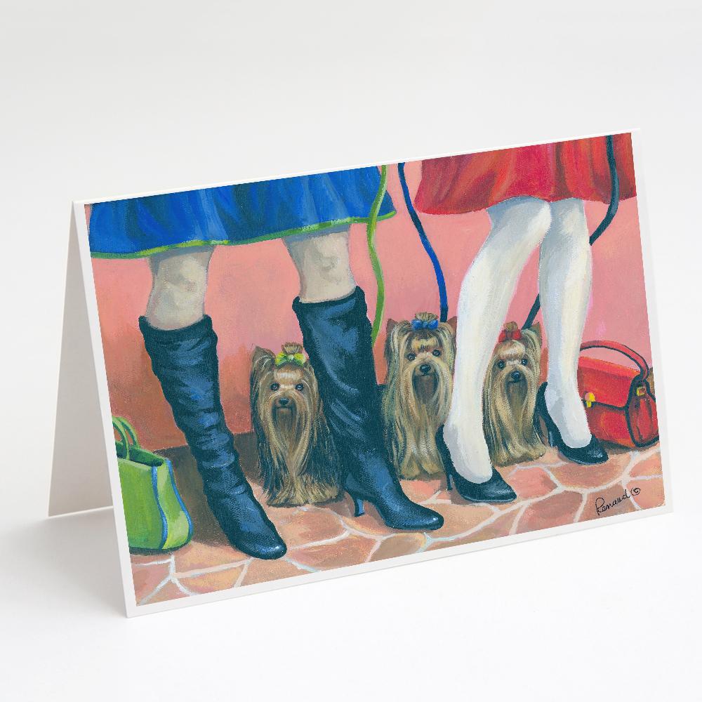 Yorkshire Terrier Yorkie on the Go Greeting Cards Pack of 8 Blank Cards with Envelopes Whimsical A7 Size 5x7