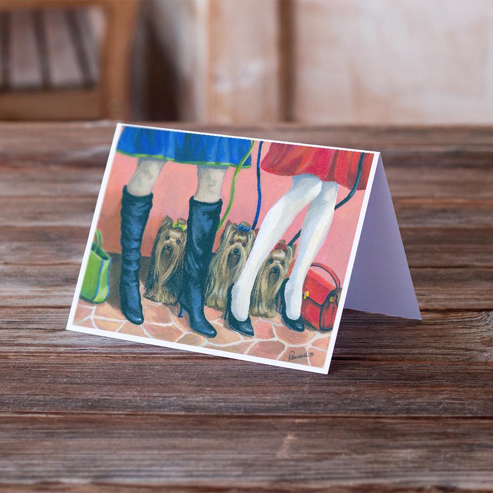 Yorkshire Terrier Yorkie on the Go Greeting Cards Pack of 8 Blank Cards with Envelopes Whimsical A7 Size 5x7